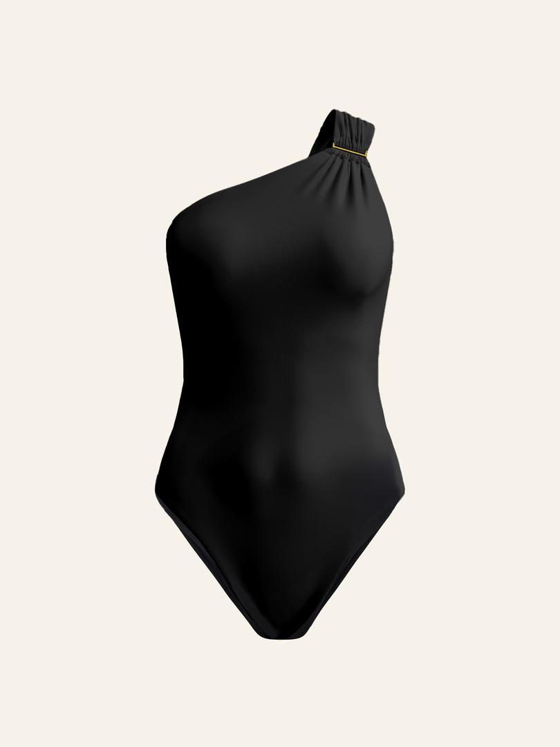 CELINE ONE SHOULDER ONE PIECE - BLACK